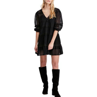 Free People Berlin Trapeze Minidress, Black
