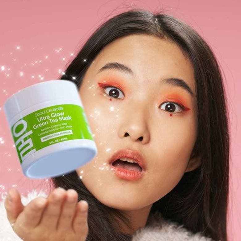 Shop Seoul Ceuticals Ultra Glow Korean Skincare Green Tea Mask In Clear