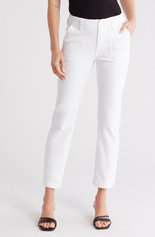 PAIGE Mayslie Ankle Straight Leg Jeans in Crisp White at Nordstrom, Size 30
