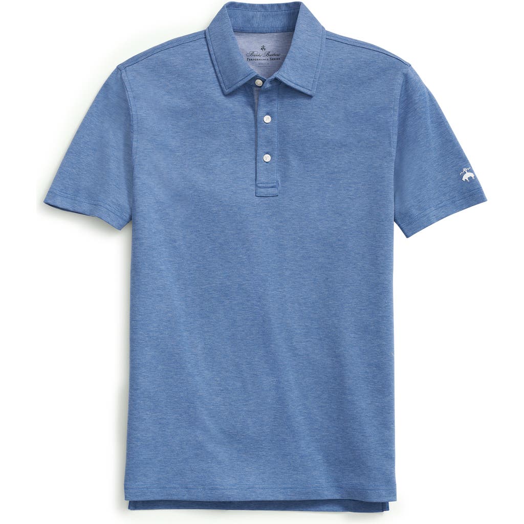 Brooks Brothers Heather Supima® Cotton Golf Polo In Blue Heather