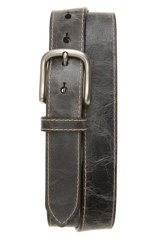 Italian Leather Belt in Charcoal