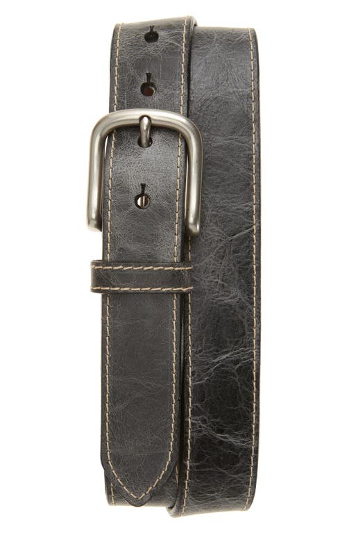 Shop Torino Italian Leather Belt In Charcoal