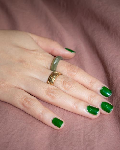 Shop Seree Dia Structured Green Jade Ring In Light Green