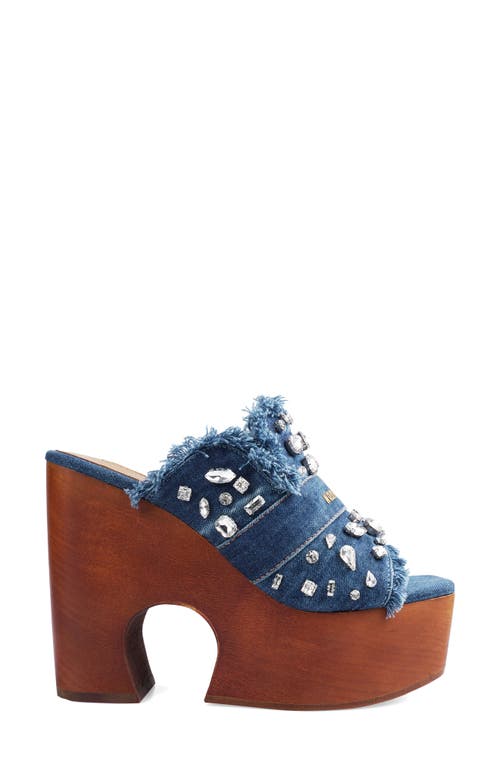 Zigi Zhara Embellished Platform Slide Sandal In Bludm