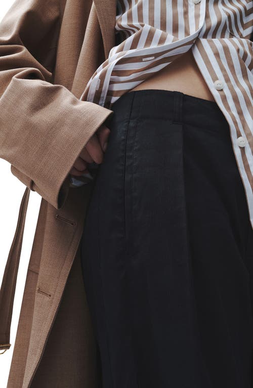 Rag & Bone Donovan Linen Blend Wide Leg Pants In Black