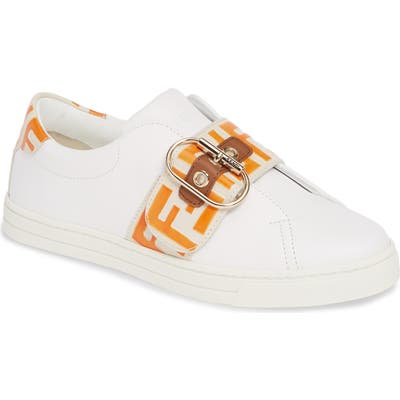 Fendi Pearland Logo Slip-On Sneaker - White