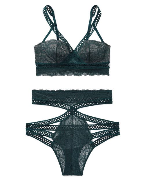 Shop Adore Me Verana Unlined Balconette Bra In Dark Green