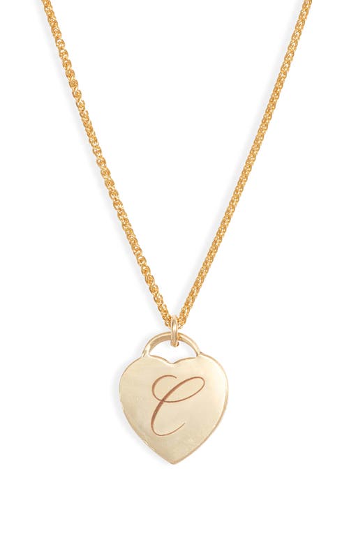 Set & Stones Alice Initial Heart Pendant Necklace In Gold/c