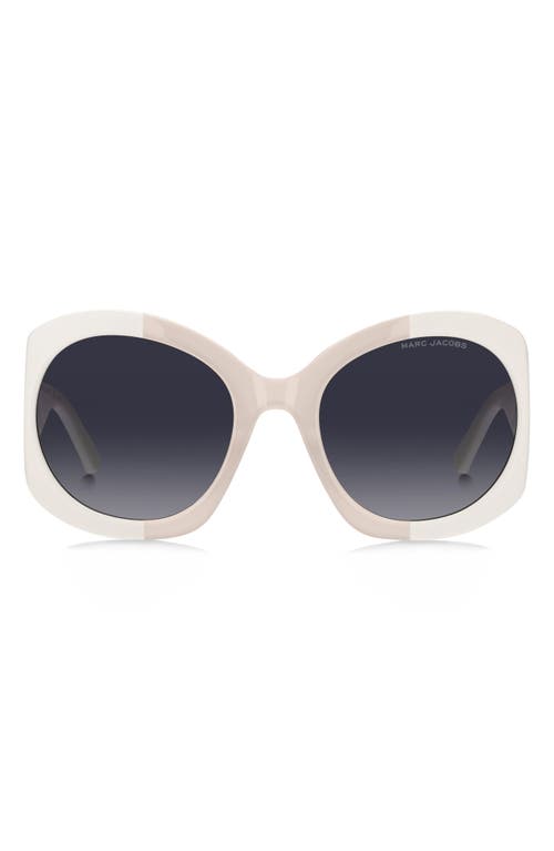 Shop Marc Jacobs 56mm Gradient Rectangular Sunglasses In Ivory/grey Shaded Blue