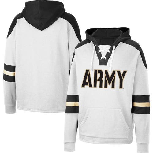 Men's Colosseum White Army Black Knights Lace-Up 4.0 Pullover Hoodie