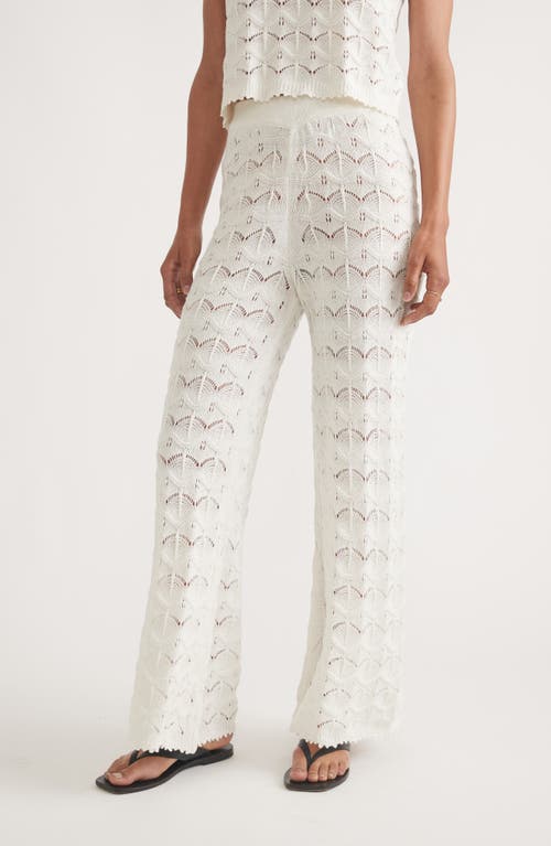 Shop Marine Layer Archive Open Stitch Wide Leg Pants In Cream