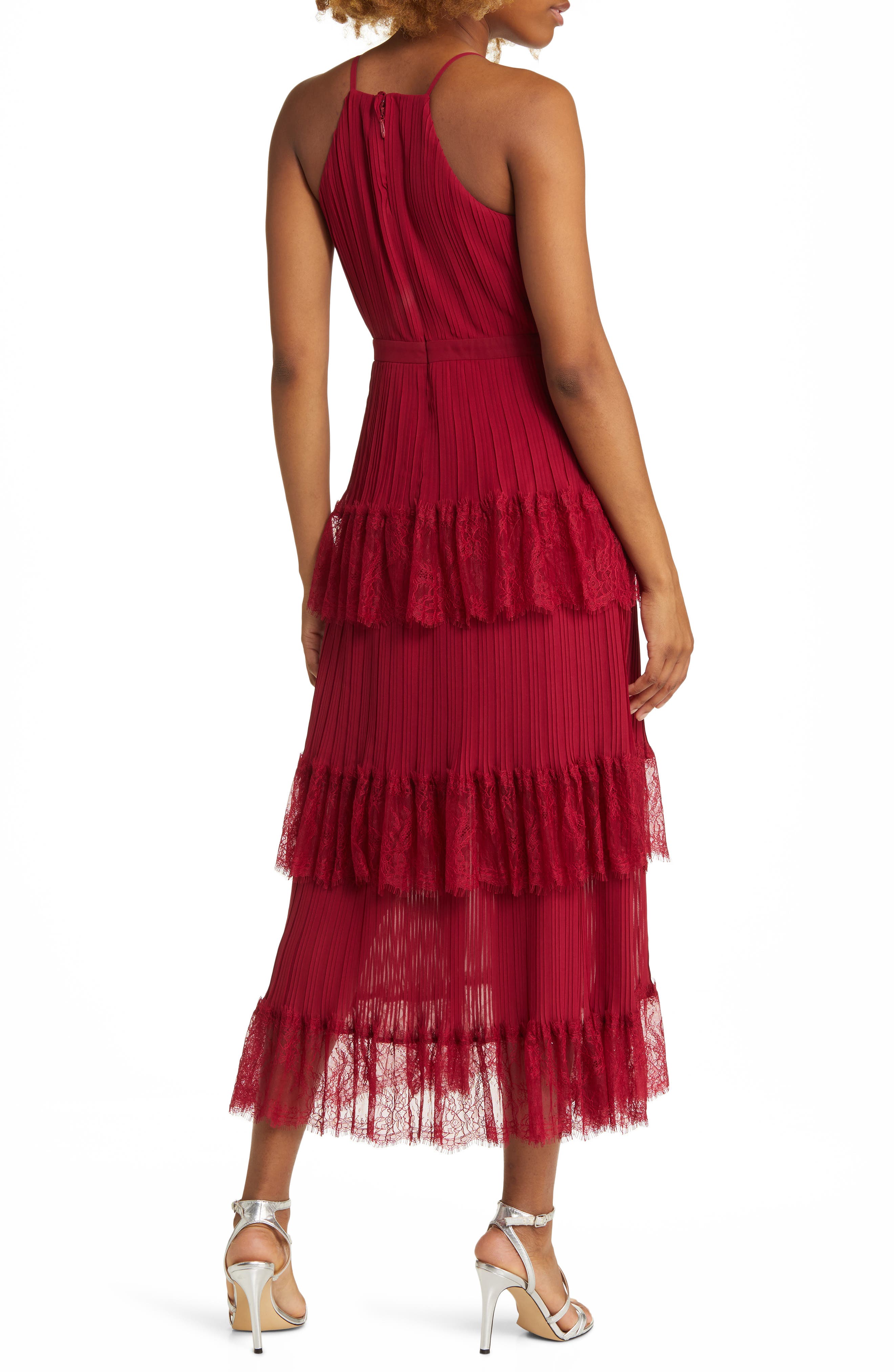 Lulus Came for Cocktails Pleated Lace Midi Dress Nordstrom