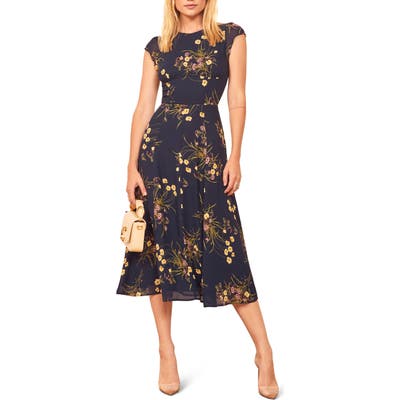 Reformation Hayden A-Line Dress, Blue