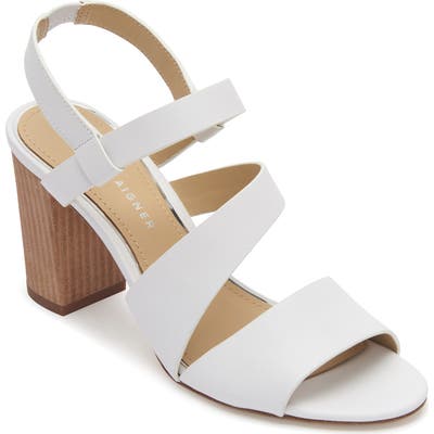 Etienne Aigner Lane Block Heel Sandal, White