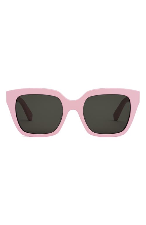 CELINE Monochrome 56mm Square Sunglasses in Pink/Smoke at Nordstrom
