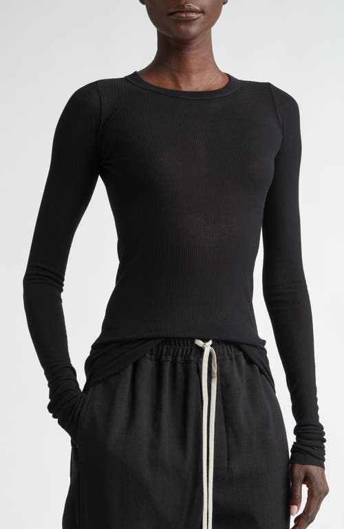 Shop Rick Owens Rib Long Sleeve T-shirt In Black