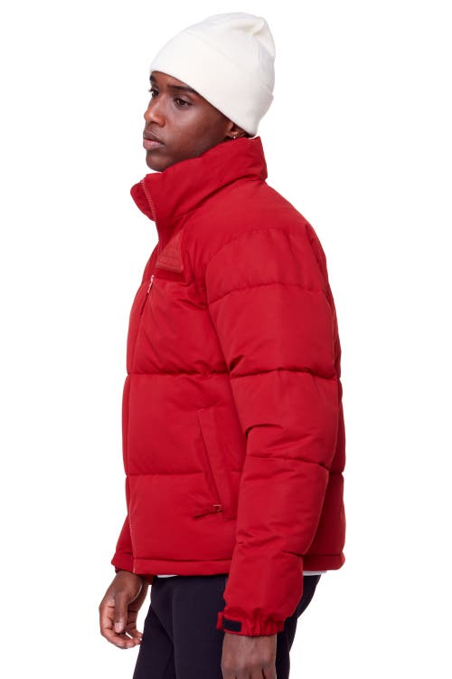 Alpine North Tuktut Men's Vegan Down (recycled) Retro Short Jacket In Red