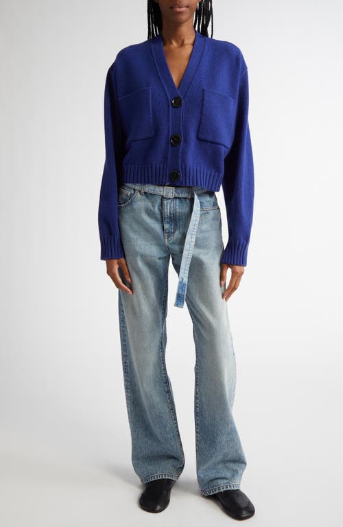 Proenza Schouler Sofia Oversize Cashmere Crop Cardigan In Cobalt
