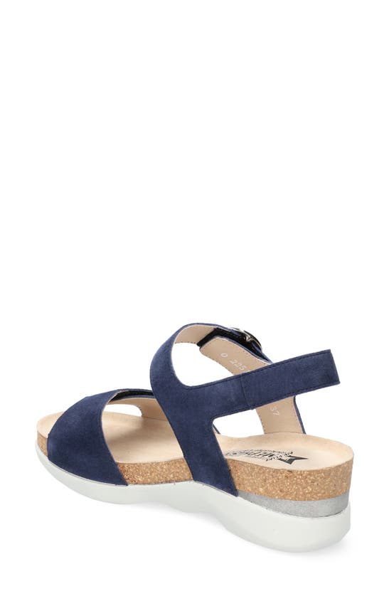 Shop Mephisto Oriana Strappy Wedge Sandal In Midnight Blue