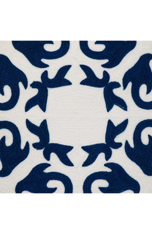 Parkland Collection Ceti Embroidered Throw Pillow In Blue