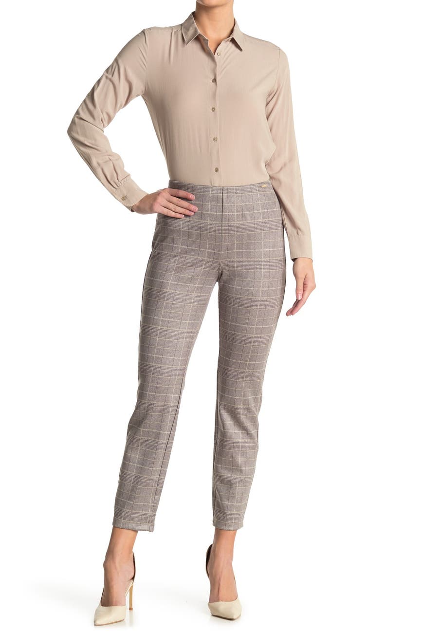 T Tahari | Plaid Faux Suede Pull-On Pants | Nordstrom Rack