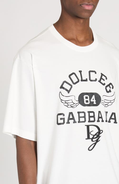 Shop Dolce & Gabbana Dolce&gabbana Logo Graphic T-shirt In Bianco