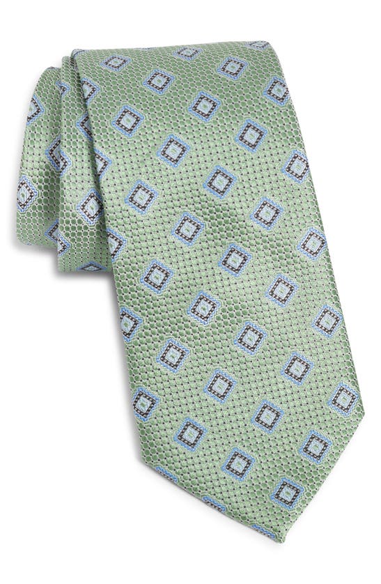 Shop Nordstrom Geometric Silk Tie In Green