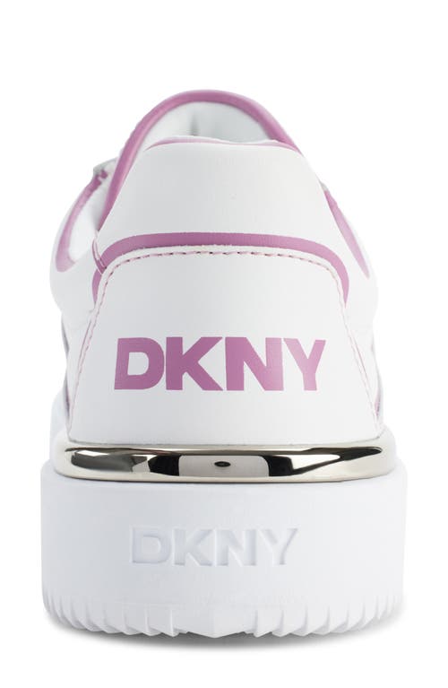 Dkny Baylor Platform Sneaker In White/pink