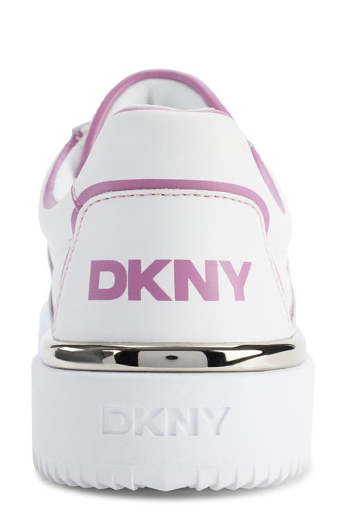 Shop Dkny Baylor Platform Sneaker In White/pink