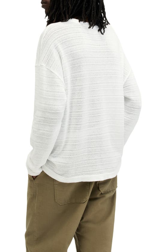 Shop Allsaints Drax Knit Stripe Cotton Sweater In Optic White