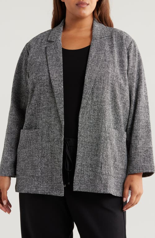 Shop Eileen Fisher Long Blazer In Black/white