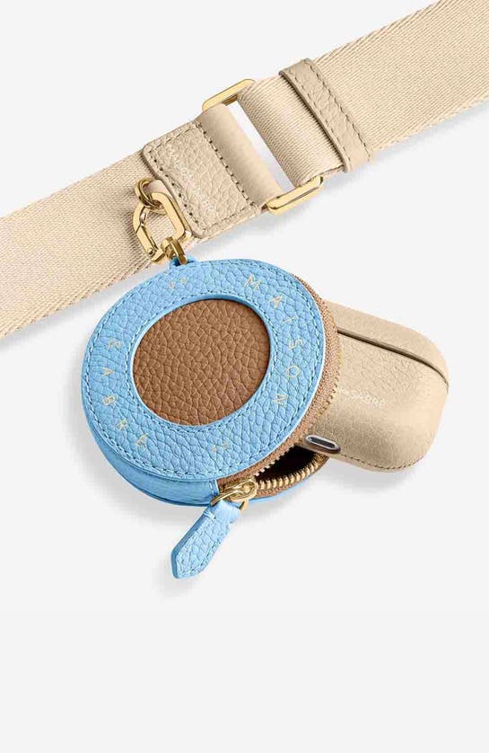 Shop Maison De Sabre Maison De Sabré Leather Coin Purse In Sky Sandstone