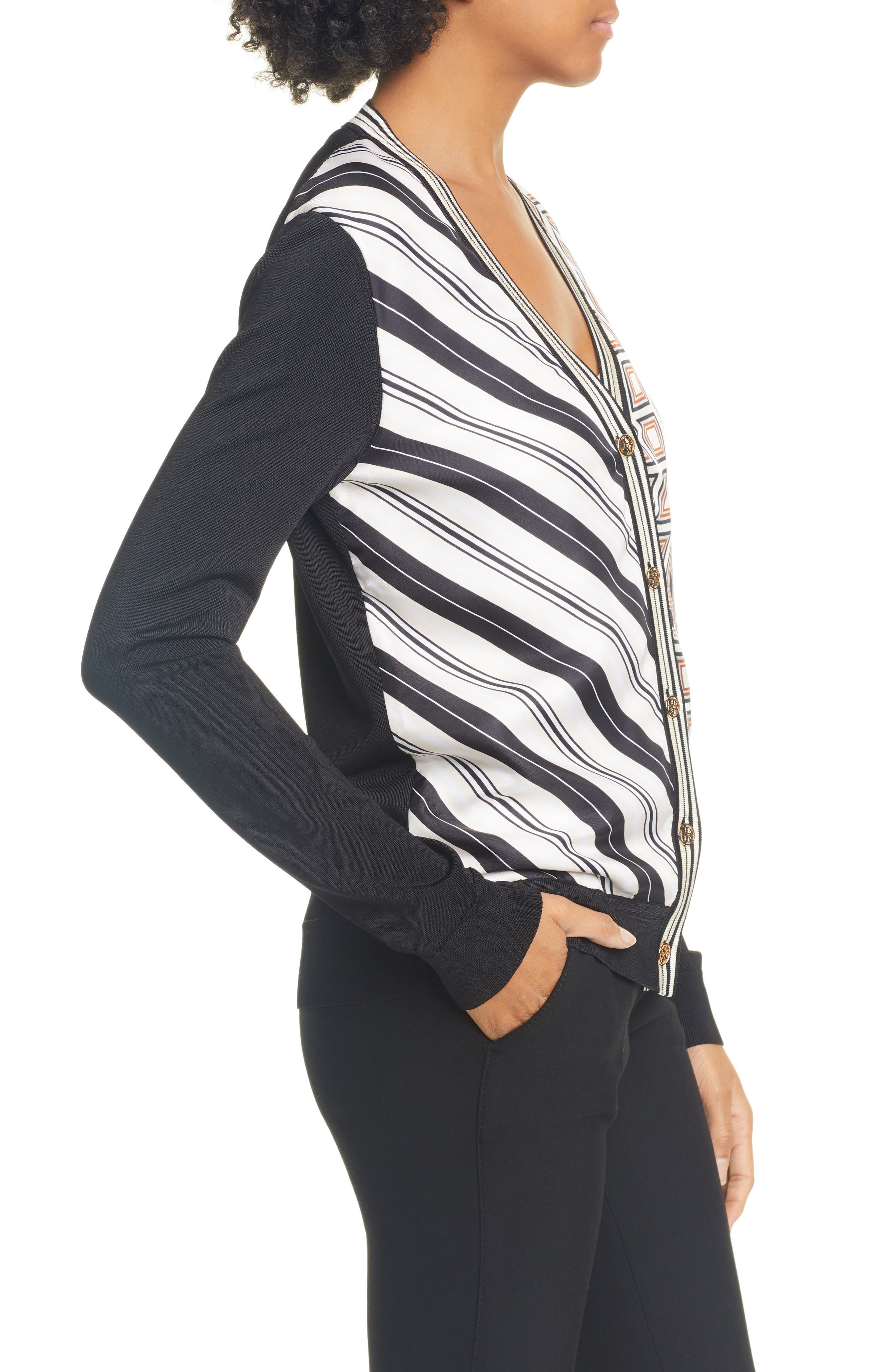 tory burch silk front cardigan