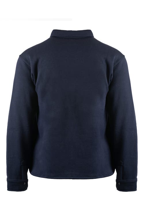 Burnside Fleece Shirt Jacket In Navy
