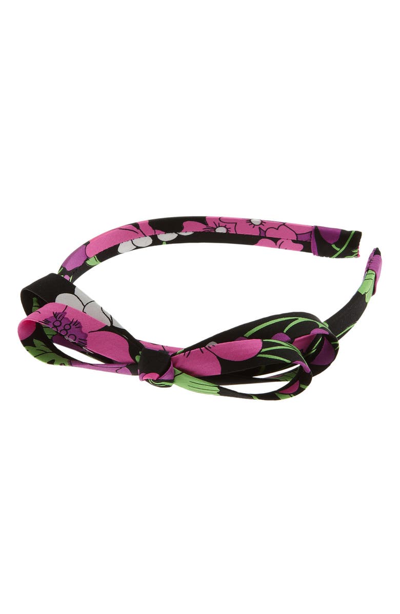 L. ERICKSON 'Double Loop' Bow Headband, Main, color, FOX GLOVE BLACK