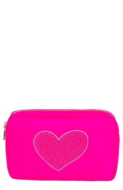 Medium Heart Cosmetic Bag in Hot Pink/Hot Pink