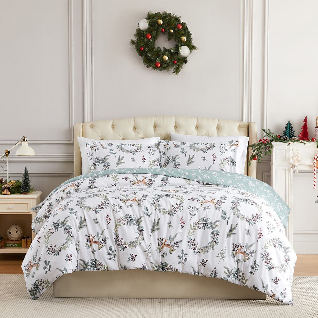 Southshore Fine Linens Happy Holiday's Oversize Holiday Duvet Set In Happy Holidays