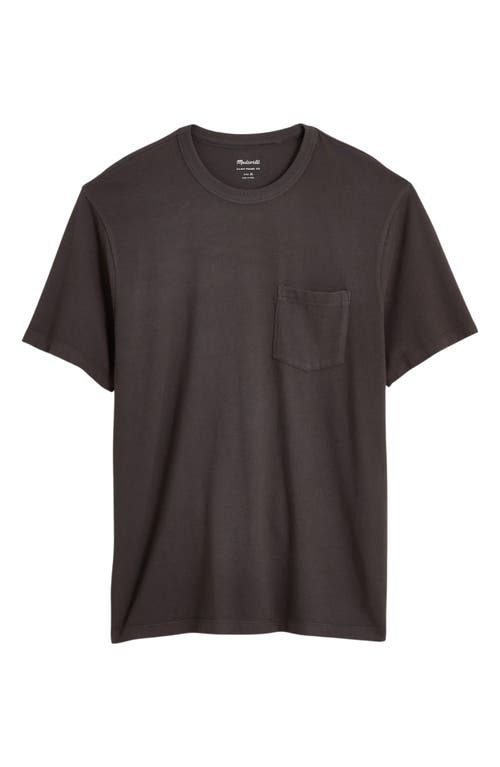 Allday Garment Dyed Pocket T-Shirt in Black Coal