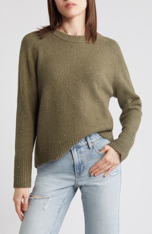 Shop Treasure & Bond Speckled Pima Cotton Blend Sweater In Olive Kalamata Nep