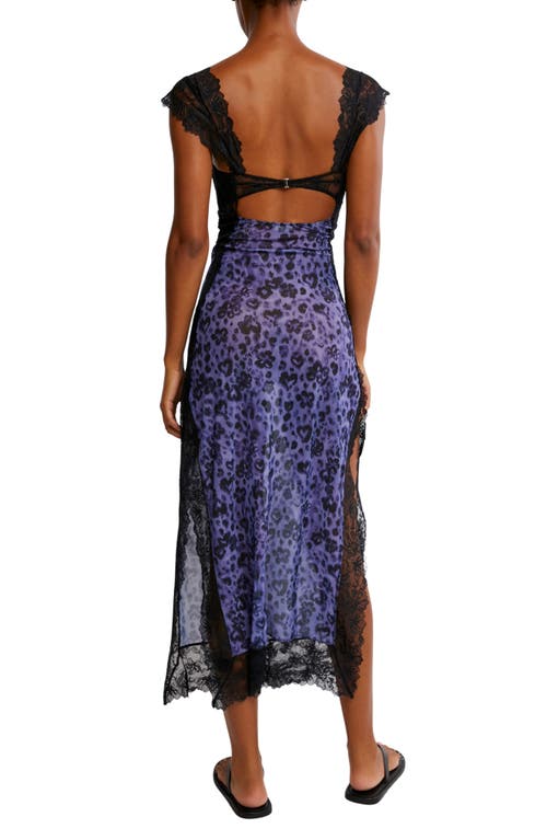 FREE PEOPLE FREE PEOPLE SUDDENLY FINE FLORAL PRINT CUTOUT LACE TRIM NIGHTGOWN 