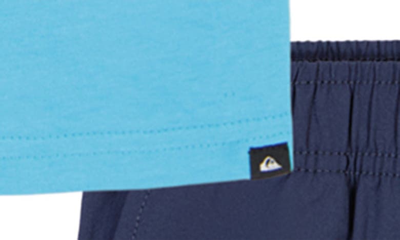 Shop Quiksilver Kids' Graphic T-shirt & Shorts Set In Blue Multi