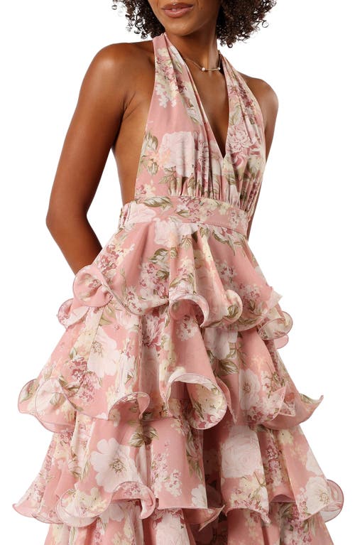 Petal And Pup Petal & Pup Bouquet Tiered Halter Dress In Pink