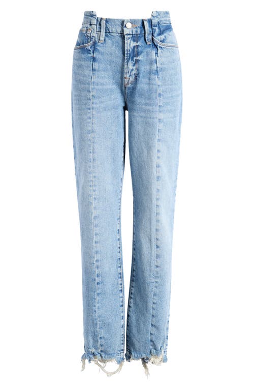 Good American Boy Step Waist Distressed Hem Jeans Indigo678 at Nordstrom,