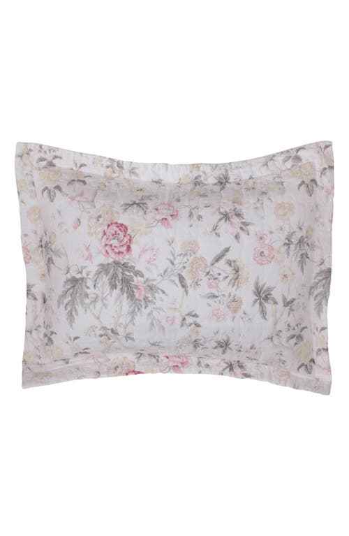 Laura Ashley Breezy Floral Twin Quilt & Sham Set In Pink Grey