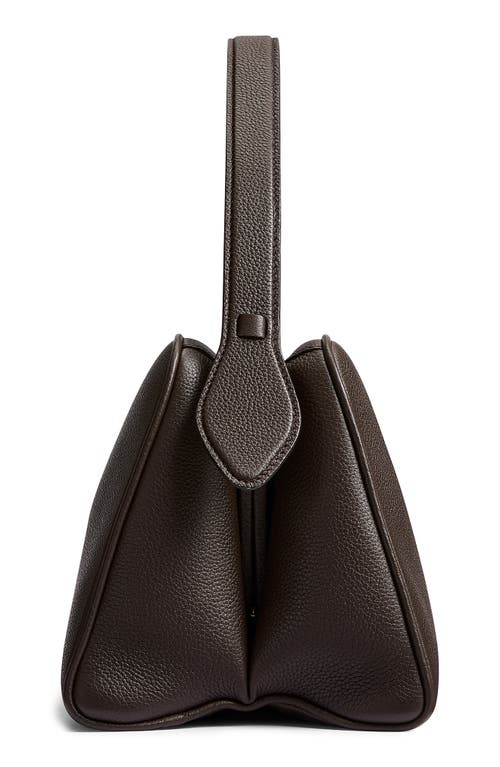Khaite Cate Textured Leather Top Handle Bag In Dark Brown 950
