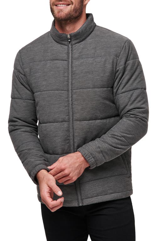 TravisMathew Climate Drop Quilted Jacket in Heather Black 