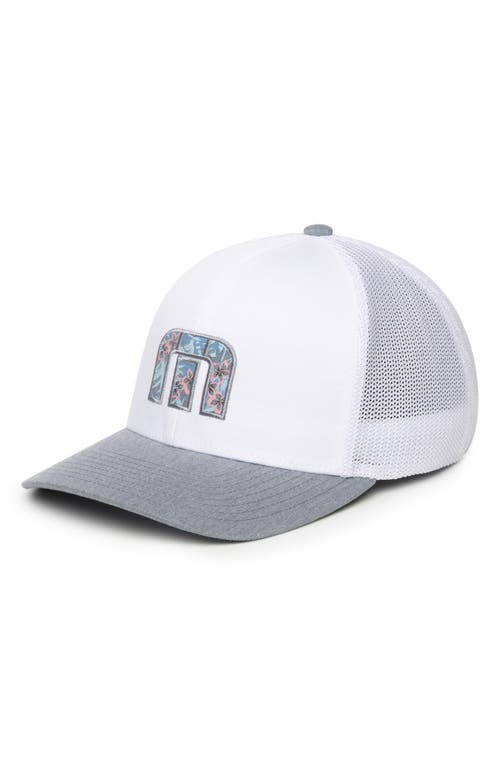 TravisMathew Mahi Mahi Fitted Baseball Cap in White at Nordstrom, Size Small