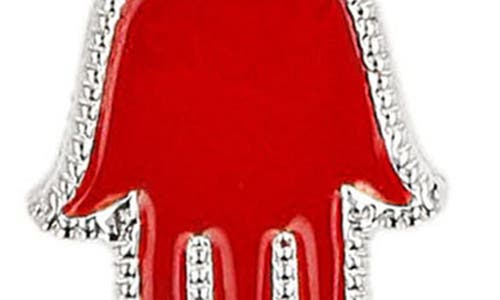 Shop Judith Ripka Little Jewels Hamsa Enamel Pendant Necklace In Silver/red