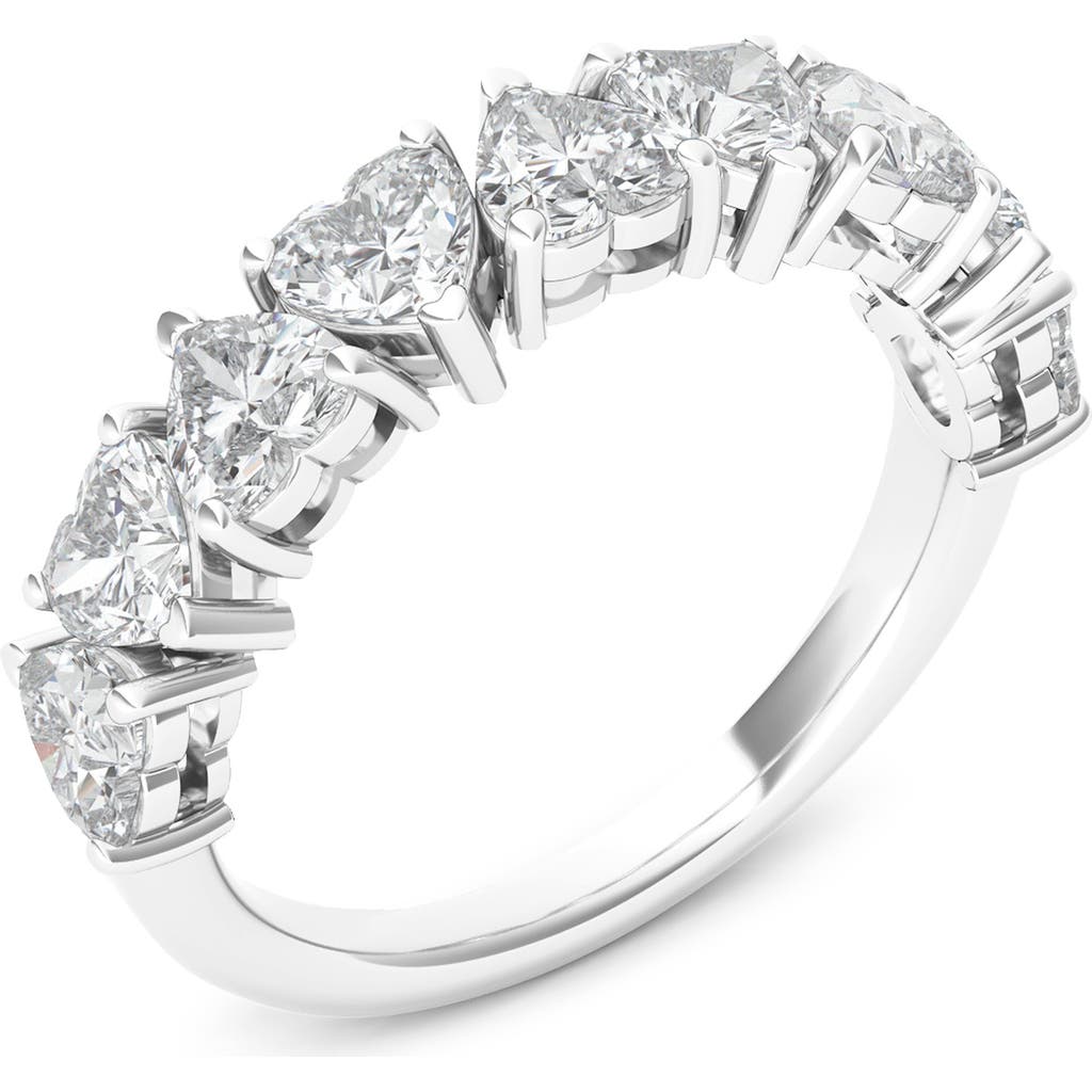Hautecarat Alternating Hearts Lab Created Diamond Half Eternity Ring In White Gold