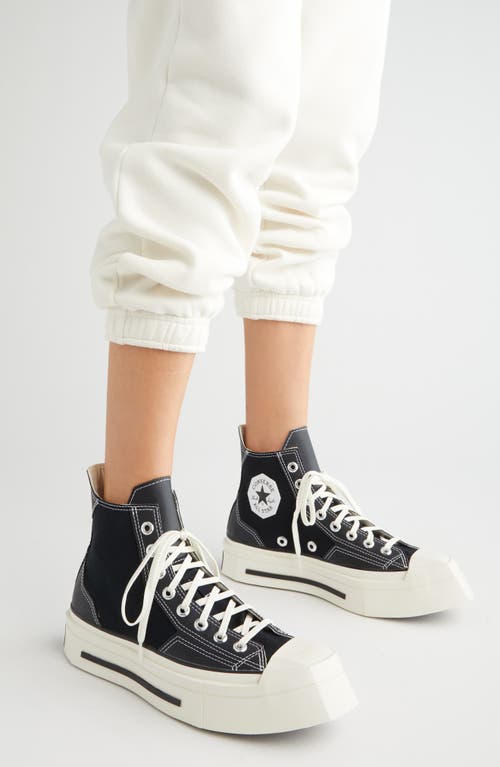 Shop Converse Gender Inclusive Chuck 70 De Luxe Square Toe Platform High Top Sneaker In Black/black/egret